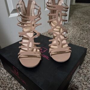 Material Girl Nude Strappy Heels